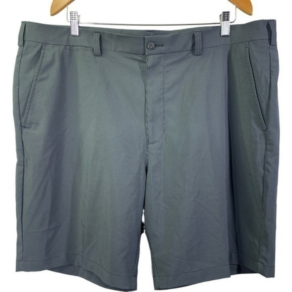 PGA TOUR Gray Checker Plaid Chino Golf Shorts‎